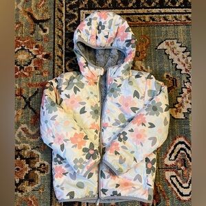 The North Face Kids Reversible White Mossbud Swirl Hooded Jacket Size 6T